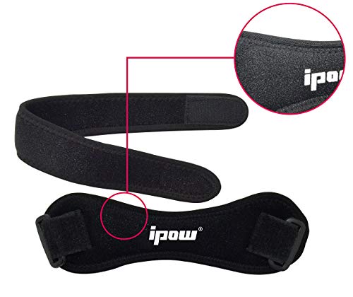 IPOW [2 PCS] Rodillera rotuliana Deportiva Suave y Transpirable, Rodillera Hombre Ajustable para Running Correr Escalada Voleibol fútbol Baloncesto, Rodillera Knee Active Plus Mujer/Hombre, Negro