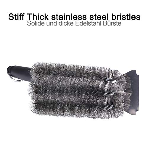 Iregro - Cepillo de Parrilla, con espátula de Acero Inoxidable 304 y Mango Largo, para Parrilla de Gas, eléctrica o de carbón