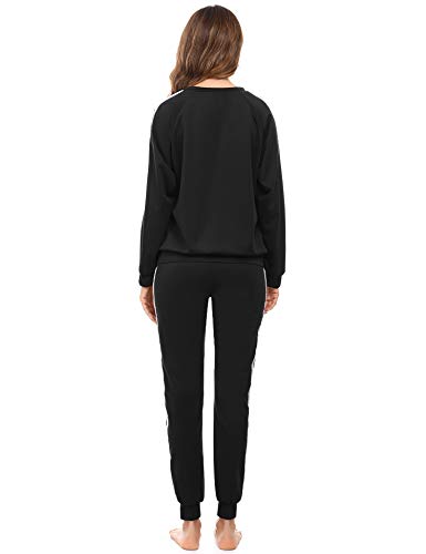 Irevial Conjunto Deporte Mujer, Chándal Mujer Completo 2 Piezas, Ropa Manga Larga de Casa Casual de Otoño Invierno, Conjunto Deportivo, Yoga, Fitness Mujer