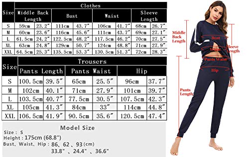 Irevial Conjunto Deporte Mujer, Chándal Mujer Completo 2 Piezas, Ropa Manga Larga de Casa Casual de Otoño Invierno, Conjunto Deportivo, Yoga, Fitness Mujer