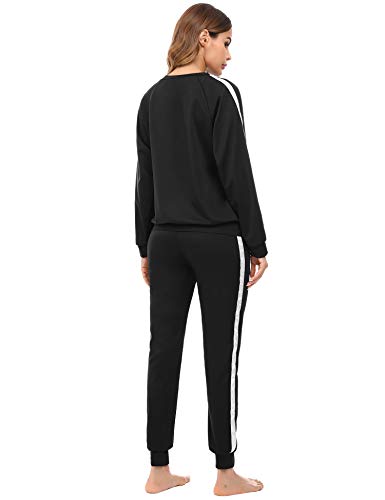 Irevial Conjunto Deporte Mujer, Chándal Mujer Completo 2 Piezas, Ropa Manga Larga de Casa Casual de Otoño Invierno, Conjunto Deportivo, Yoga, Fitness Mujer