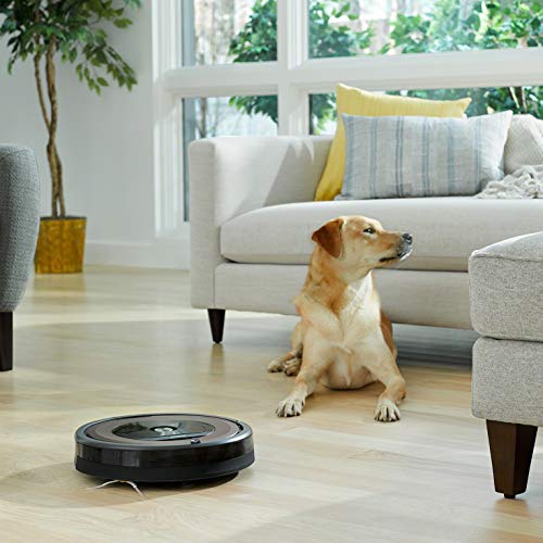 iRobot Roomba 960 Robot Aspirador, Succión 5 Veces Superior, Cepillos de Goma Antienredos, Sensores Dirt Detect, Wifi, Programable por App, compatible Alexa, Gris, 70 dB