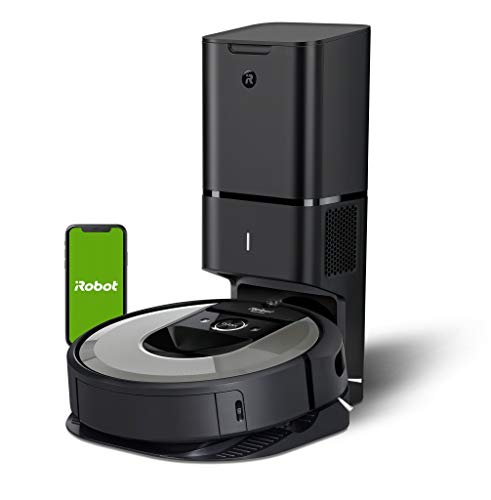 iRobot Roomba i7+ (i7556) - Robot aspirador con Vaciado automático, aspiración de alta potencia y 2 cepillos, para mascotas, programa por habitación, limpia por objeto, sugerencias personalizadas