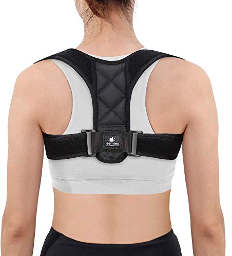isermeo Corrector Postura Espalda y Hombros [2020 Versión], Corrector de Espalda Ajustable, Espalda Recta Soporte Transpirable para Mujeres y Hombres