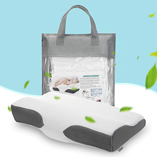 Isincer Almohada Cervical Espuma Ortopedica Ergonomica para El Dolor de Cuello Almohada Cuello Almohada con Cuello de Espuma con Memoria de Contorno, Almohada de Cama ergonómica cervical-60 * 35cm
