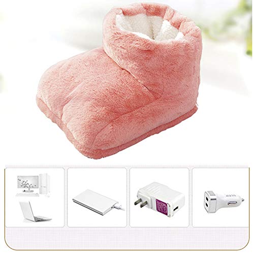 Iswell Calientapiés eléctrico de interior, zapatos de felpa con calefacción Fluffy Calentadores USB Calentadores de pies Calentadores de pies Herramientas y almohadilla térmica