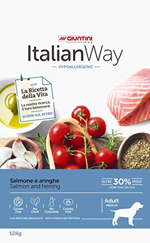 Italian Way Comida para Perros hipoalergénica Salmón y velero – Adult – Medium – 12000 gr