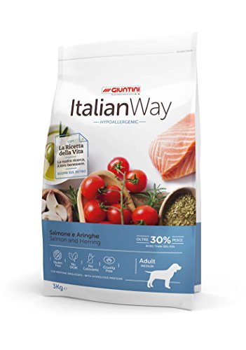 Italian Way Comida para Perros hipoalergénica Salmón y velero – Adult – Medium – 12000 gr