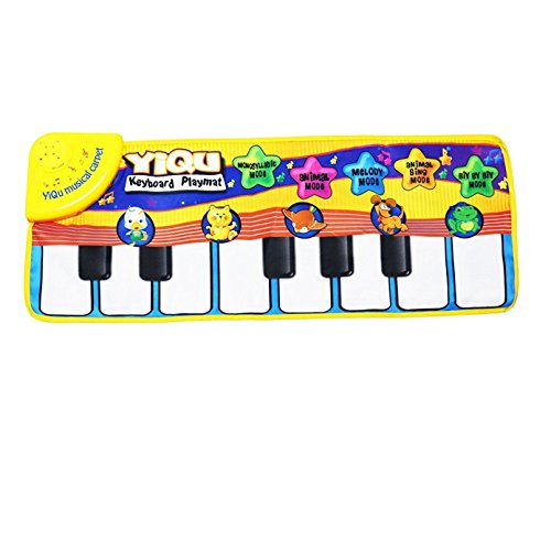 Itian Musical Alfombra Bebé Niño Pequeño Actividad Juego De Gimnasio Colchonetas,Alfombra de Música para Bebé,Bebé estera de piano de los juguetes toque musical canto teclado estera de alfombra