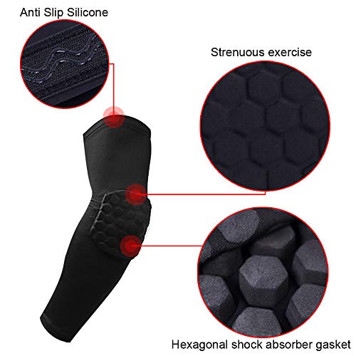 IULONEE Protección de Apoyo para el Codo 1 par Deportivo Protector de Codo Cojines Mangas del Brazo (M)