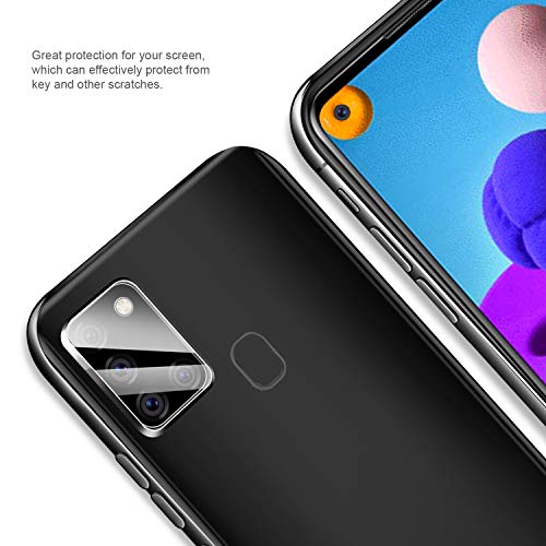 ivencase [3 Pack Protector de Lente de Cámara para Samsung Galaxy A21s, Protector de Pantalla 9H Dureza, Anti-Huellas, Anti-rasguño, Sin Burbujas, Protector Cámara HD Vidrio Templado