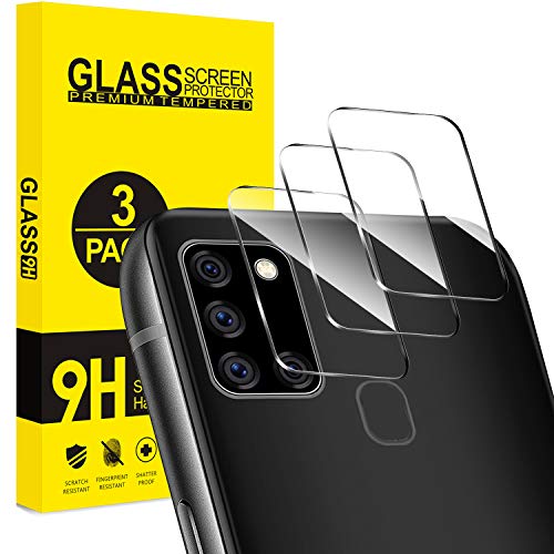 ivencase [3 Pack Protector de Lente de Cámara para Samsung Galaxy A21s, Protector de Pantalla 9H Dureza, Anti-Huellas, Anti-rasguño, Sin Burbujas, Protector Cámara HD Vidrio Templado