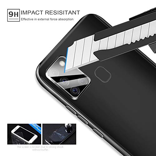 ivencase [3 Pack Protector de Lente de Cámara para Samsung Galaxy A21s, Protector de Pantalla 9H Dureza, Anti-Huellas, Anti-rasguño, Sin Burbujas, Protector Cámara HD Vidrio Templado