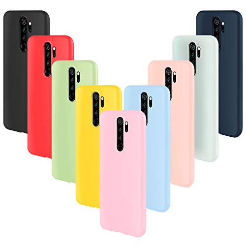 ivencase 9 × Funda Xiaomi Redmi Note 8 Pro, Carcasa Fina TPU Flexible Cover para Xiaomi Redmi Note 8 Pro (Rosa Gris Rosa Claro Amarillo Rojo Azul Oscuro Translúcido Negro Azul Claro)