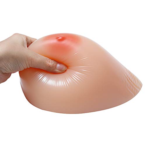 IVITA Formas De Mama De Silicona Pechos Falsos Realistas Formas De Senos Travestis Cosplay Prótesis De Transgénero Mastectomía Pechos (Beige, Copa A, 500 g/par, 13.9 * 9.9 * 5 cm)
