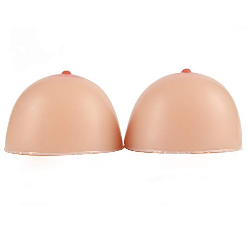 IVITA Formas De Mama De Silicona Pechos Falsos Realistas Formas De Senos Travestis Cosplay Prótesis De Transgénero Mastectomía Pechos (Beige, Copa A, 500 g/par, 13.9 * 9.9 * 5 cm)