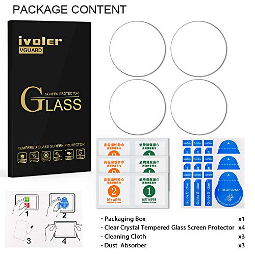 ivoler [4 Unidades] Protector de Pantalla para Garmin Forerunner 735XT, Cristal Vidrio Templado Premium