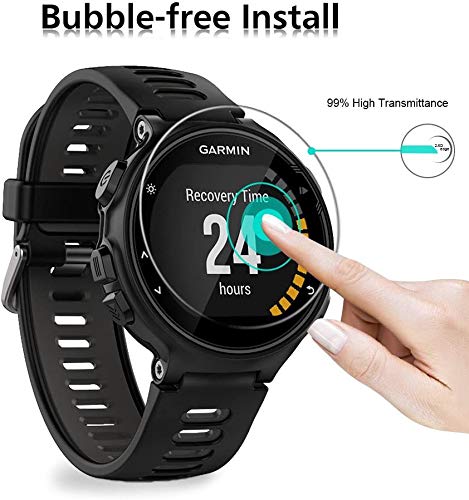 ivoler [4 Unidades] Protector de Pantalla para Garmin Forerunner 735XT, Cristal Vidrio Templado Premium