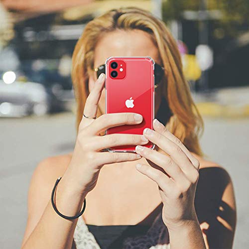 ivoler Funda para iPhone 11 6.1 Pulgadas + [3 Unidades] Cristal Templado Protector de Pantalla, Ultra Fina Silicona Transparente TPU Carcasa Protector Airbag Anti-Choque Anti-arañazos Caso