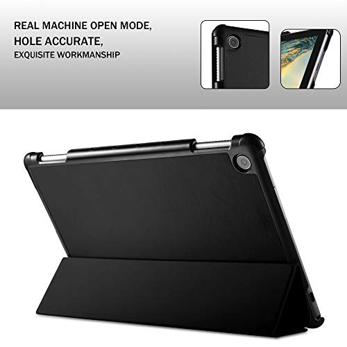 IVSO Funda Carcasa para Huawei MediaPad M5 Lite 10, Slim PU Protectora Carcasa Cover para Huawei MediaPad M5 Lite 10.1 Pulgadas, Negro