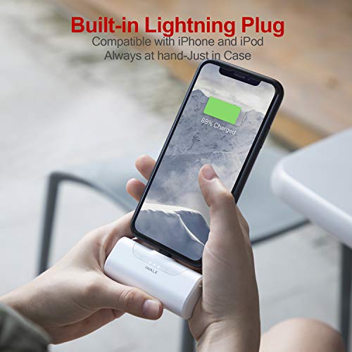 iWALK Mini Cargador Portátil, Banco de Energía Ultra Compacto de 4500 mAh, Batería Externa Pequeña y Linda Compatible con iPhone 11 Pro/XS MAX/XR/X / 8/7/6 / Plus,AirPods y Más