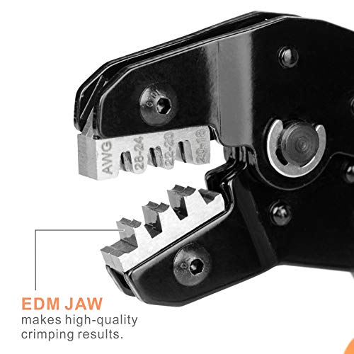 IWISS SN-28B Herramientas de crimpado para Dupont profesional Pin Compresión Ratcheting Modular aislado Terminal Crimper Pin 2,54 mm 3,96 mm 0,5 – 1,0 mm² con corte de electrodo de alambre