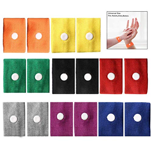 iwobi 8 Pares Bandas de la Enfermedad Bandas de Algodón del Viaje con Movimiento para Aliviar Las Náuseas Pulsera contra Las Náuseas
