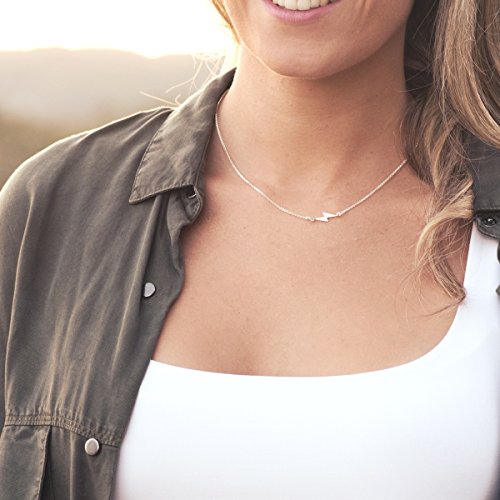 Iyé Biyé Jewels Colgante Mujer Collar Plata de Ley 925 Rayo con Cadena Rolo 42 cm Ajustable Cierre Reasa