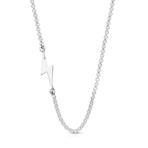 Iyé Biyé Jewels Colgante Mujer Collar Plata de Ley 925 Rayo con Cadena Rolo 42 cm Ajustable Cierre Reasa
