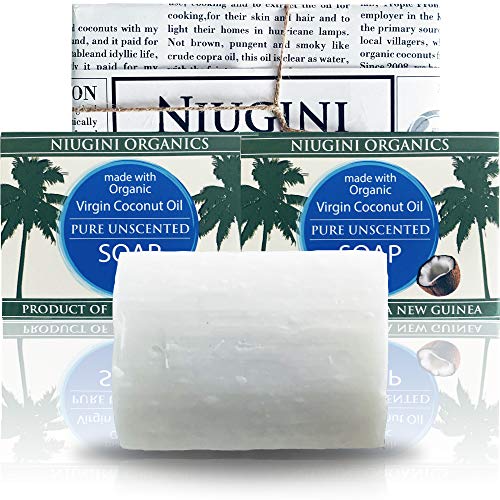 Jabón de aceite de coco virgen orgánico puro del Reino Unido para piel sensible, barra de 100 g