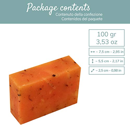 Jabón de Caléndula - Jabonería Artesanal - jabones elaborados en frío - No contienen colorantes, conservantes químicos, tensioactivos y parabenos - 100% natural