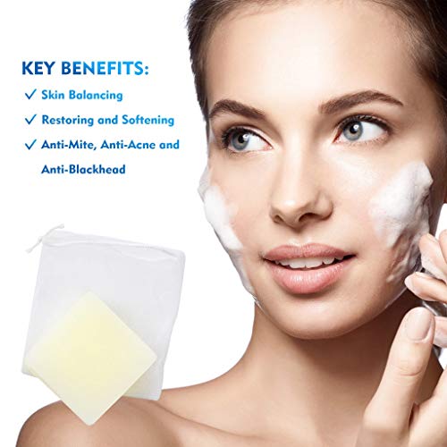 Jabón de Sal Marina, Jabón Artesanal y Natural, Jabón Facial para la Limpieza Profunda y Desintoxicación de la Cara, Jabón Orgánico para Limpiar el Acné, Espinillas y Suavizar la Piel (100g)