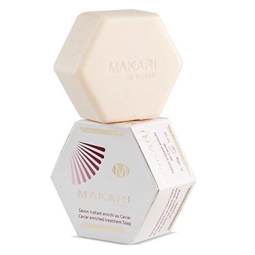 Jabón Enriquecido con Caviar de 7.0 oz de la línea Classic de Makari - Jabón Hidratante y Blanqueador para la Cara y el Cuerpo - Limpiador Anti-Envejecimiento que Combate la Sequedad y Arrugas