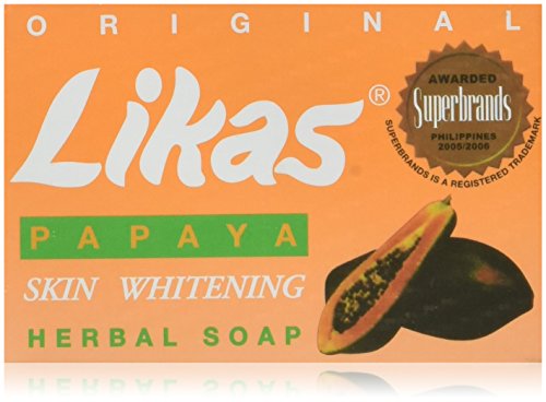 Jabón herbal original, Papaya Skin Whitening, de Likas. El cutis se aclara y se libera del acné