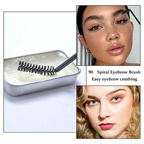 Jabon para Cejas,Cepillo Cejas,Jabón Cejas,Gel para Jabones de Cejas en 3D Crema,Wild Eyebrow Shape Soap,con Cepillo Jabón para dar Forma a Las Cejas,Impermeable de Larga Duración,2 Piezas