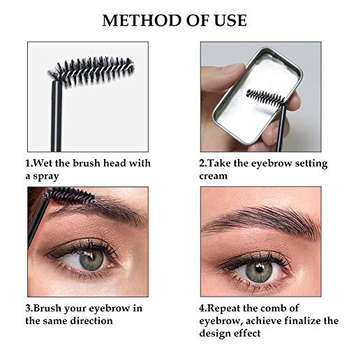 Jabon para Cejas,Cepillo Cejas,Jabón Cejas,Gel para Jabones de Cejas en 3D Crema,Wild Eyebrow Shape Soap,con Cepillo Jabón para dar Forma a Las Cejas,Impermeable de Larga Duración,2 Piezas