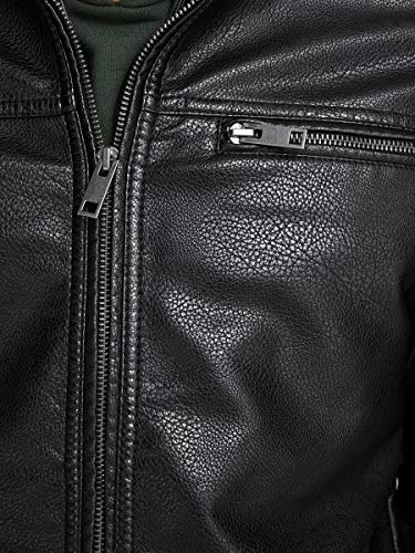 Jack & Jones Jcorocky Jacket Noos Chaqueta, Negro (Black Pattern: PU), Small para Hombre