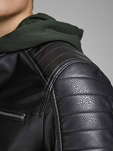 Jack & Jones Jcorocky Jacket Noos Chaqueta, Negro (Black Pattern: PU), Small para Hombre