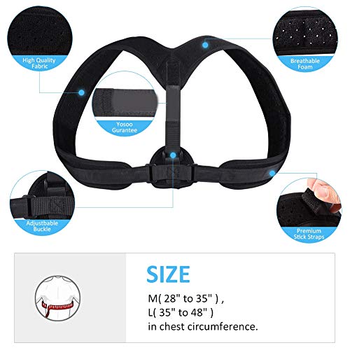 Jacksking Soporte de clavícula Ligero y Suave Corrector de Postura Lavable Postura Brace Dolor de Cuello Dolor de Espalda para el hogar para Regalo