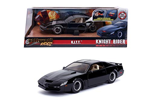 Jada- Kitt Coche fantástico Metal 1:24 con Luces Coleccionismo, Color Negro, Talla Única (253255000)