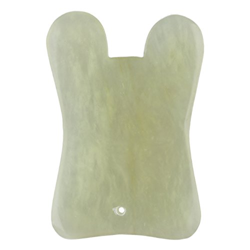 Jade Gua Sha Masaje Facial Herramienta, Jade Piedra Natural Raspado Para Masaje Linfático, Desintoxicación de la Piel y Yejuvenecimiento, Antiarrugas, Antienvejecimiento, Estiramiento Facial