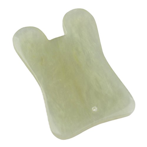 Jade Gua Sha Masaje Facial Herramienta, Jade Piedra Natural Raspado Para Masaje Linfático, Desintoxicación de la Piel y Yejuvenecimiento, Antiarrugas, Antienvejecimiento, Estiramiento Facial
