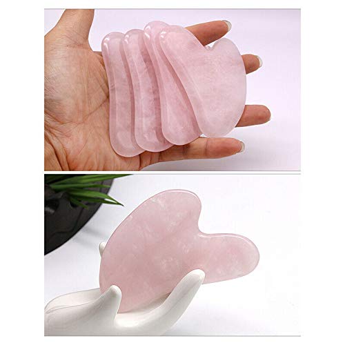Jade Gua Sha Tools, Rosa natural, talla de piedra de cuarzo, pulido Gua Sha Board, raspado, cuerpo, herramienta de masaje facial, relajación de salud, placa de desguace de cristal