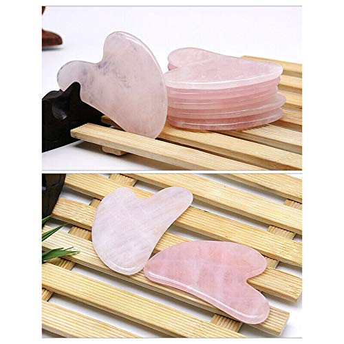 Jade Gua Sha Tools, Rosa natural, talla de piedra de cuarzo, pulido Gua Sha Board, raspado, cuerpo, herramienta de masaje facial, relajación de salud, placa de desguace de cristal