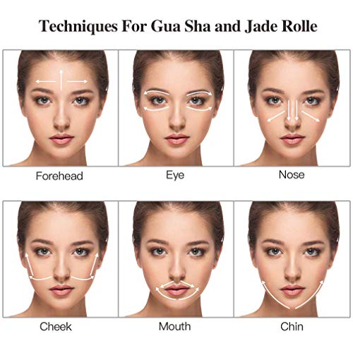 Jade Roller For Face, Gua Sha | Herramienta de masaje facial con rodillo de jade 100% natural | Eliminar arrugas y restaurar el cutis | Terapia Anti Envejecimiento,B