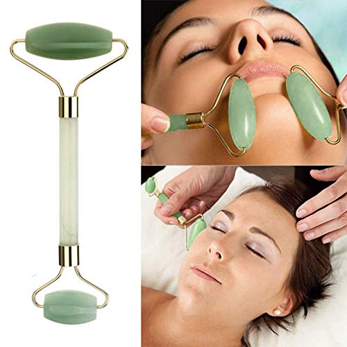 Jade Roller For Face, Gua Sha | Herramienta de masaje facial con rodillo de jade 100% natural | Eliminar arrugas y restaurar el cutis | Terapia Anti Envejecimiento,A