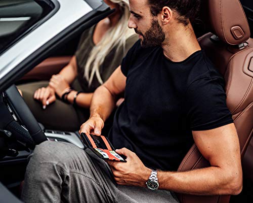 Jaimie Jacobs Cartera Mágica Flap Boy Magic Wallet Carteras Hombres Cuero auténtico (Negro con Rojo)