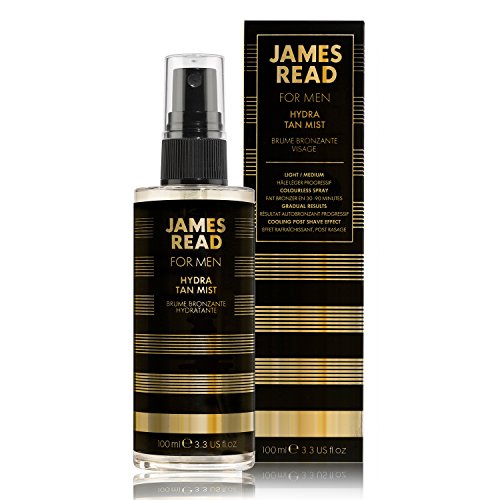 JAMES READ Hydra Tan Mist Face for Men 100ml LIGHT/MEDIUM Post-Shave Hydrating & Cooling Mist Fast Dry Gradual Self Tan Adecuado para todos los tonos de piel; Color dura hasta 5 días