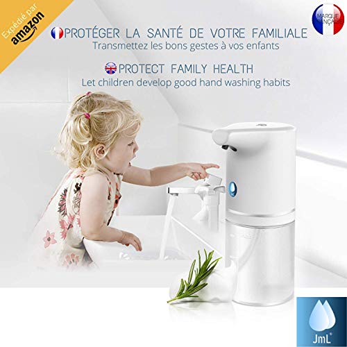 JaMoonLBV JmL® Marca Francesa - Dispensador de Jabón Automático - Detector de Movimiento de Manos Infrarrojo - Desinfectante de Cocina y Baño sin Contacto y Recargable por USB