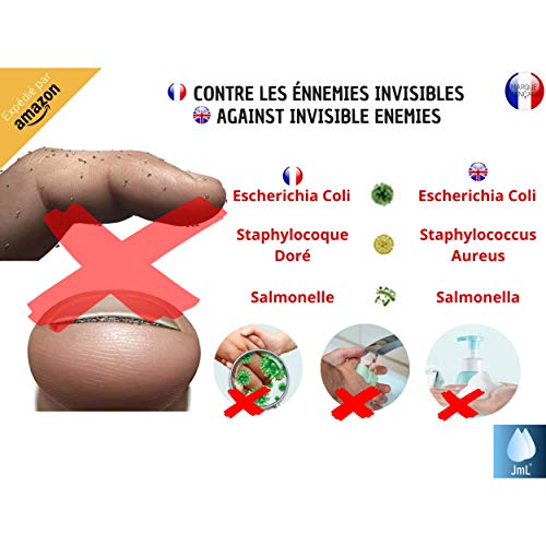 JaMoonLBV JmL® Marca Francesa - Dispensador de Jabón Automático - Detector de Movimiento de Manos Infrarrojo - Desinfectante de Cocina y Baño sin Contacto y Recargable por USB